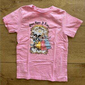 Vibrant Pink Short Sleeve Tee with Disney Princesses